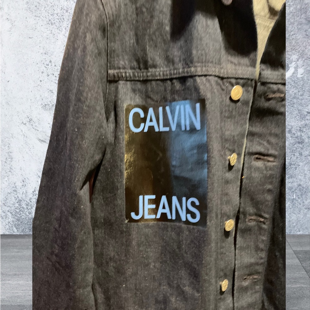 ** Calvin Klein UNISEX Indigo Blue Denim Jean Jacket - Picture 5 of 7